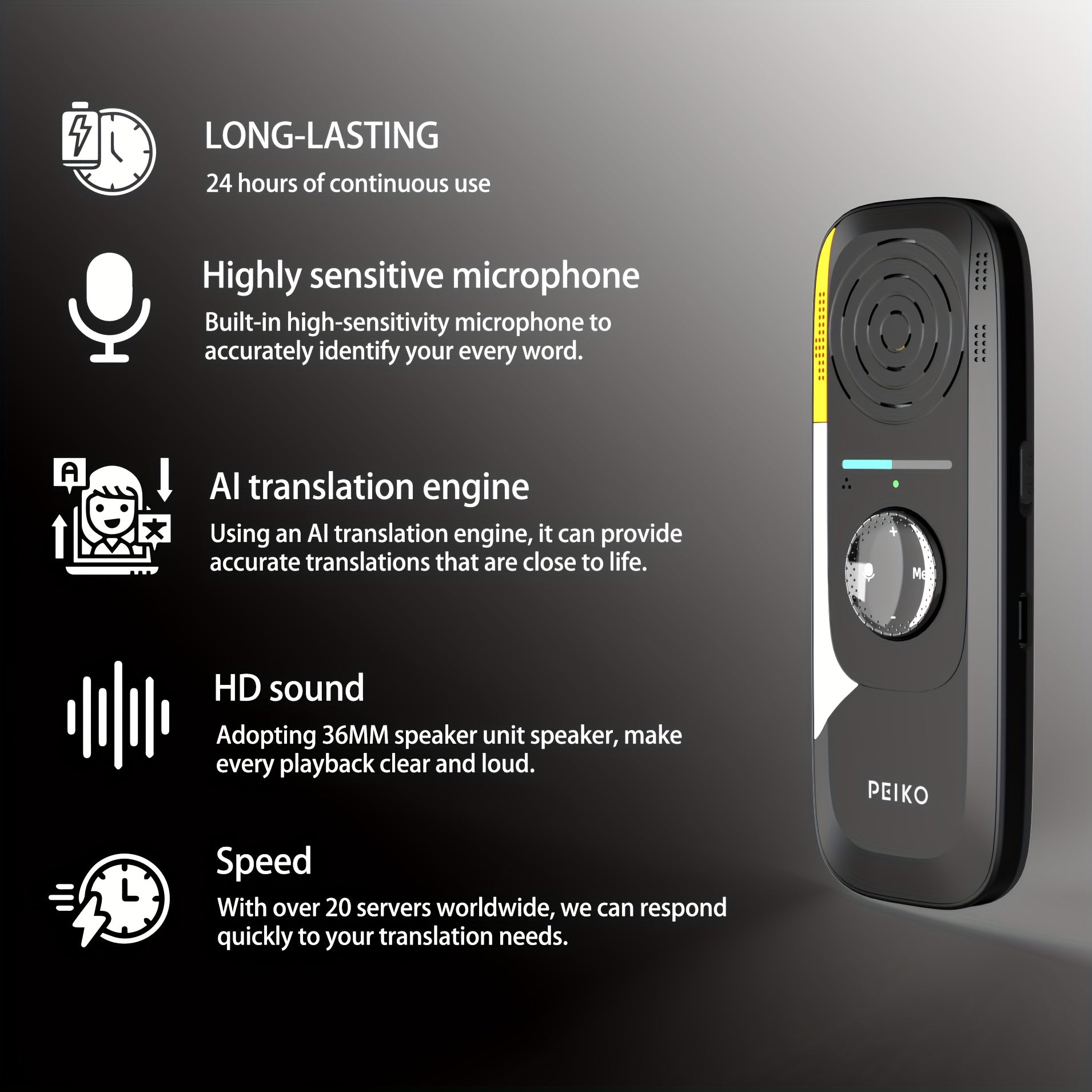 Portable Language Translator Device with 75+ Languages and Offline Support