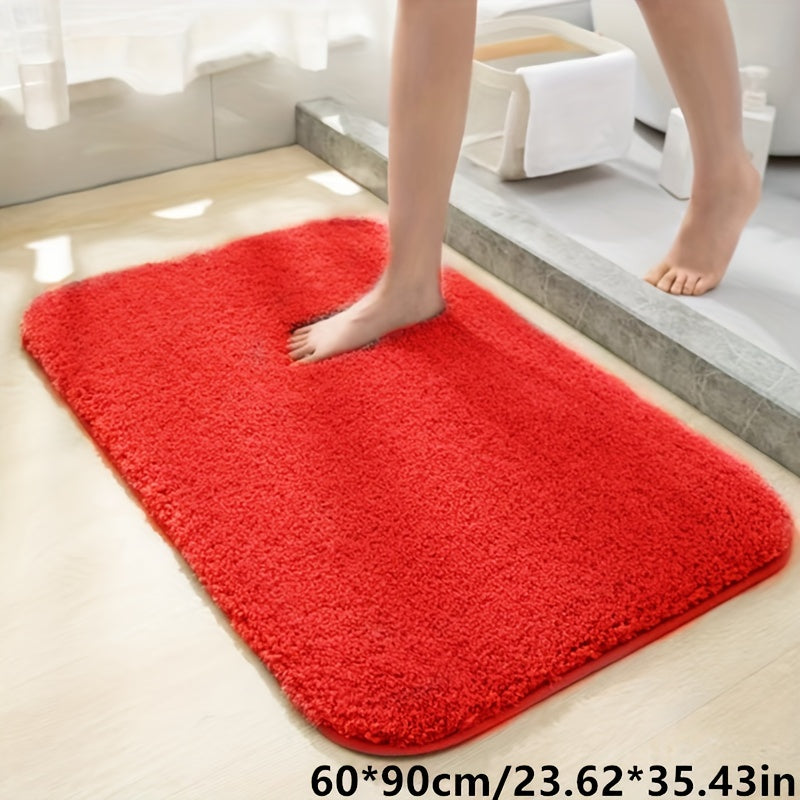 Alfombra de baño de felpa de secado rápido con respaldo antideslizante de espuma viscoelástica y alfombra de fibra esponjosa para inodoro