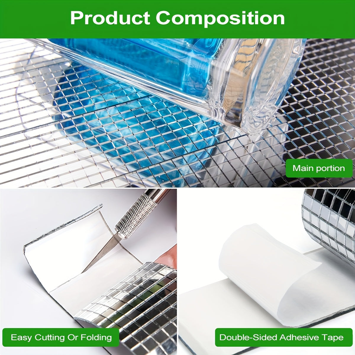 Turli hunarlarni, masalan, vaza, piyola va foto ramkalar uchun ichki va tashqi bezatish uchun oynali mozaika plitalari.