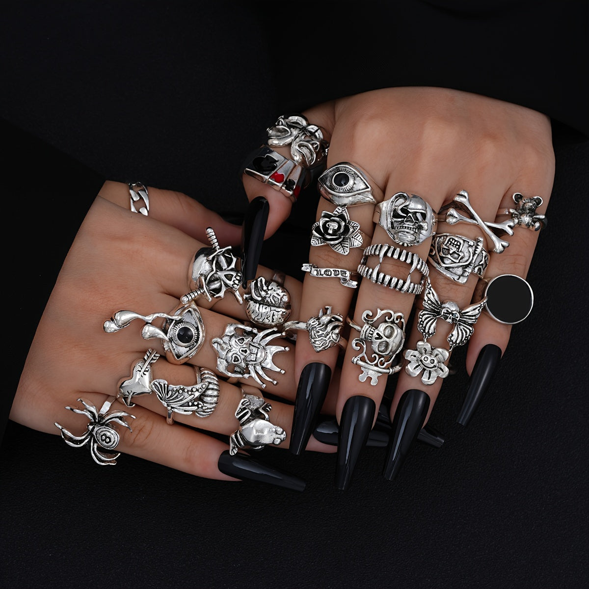 Gothic Punk Playing Cards Set of 24 Edgy Skull Wings Pirate Frog Heart Eyes