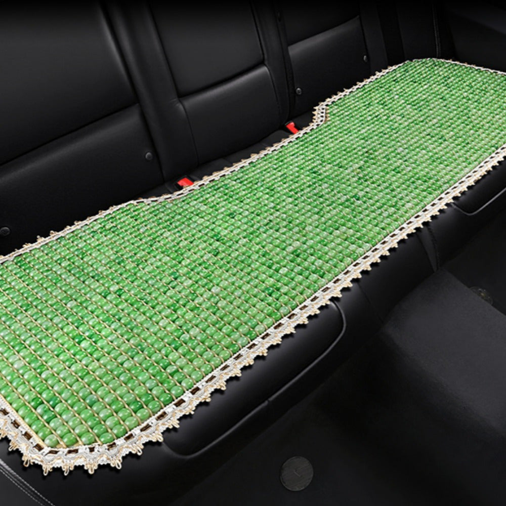 Women’s Emerald Green Resin Car Cushion Set, Breathable Cooling Pads Three-Piece