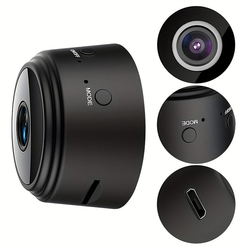 Мини-камера WiFi с магнитной задней панелью, перезаряжаемый USB, управление через приложение, внутреннее видеонаблюдение, черно-белая