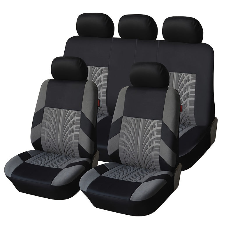 Sport Style Car Seat Cover Universal Fit for 5 Seats SUVs Pickup Trucks Breathable Polyester