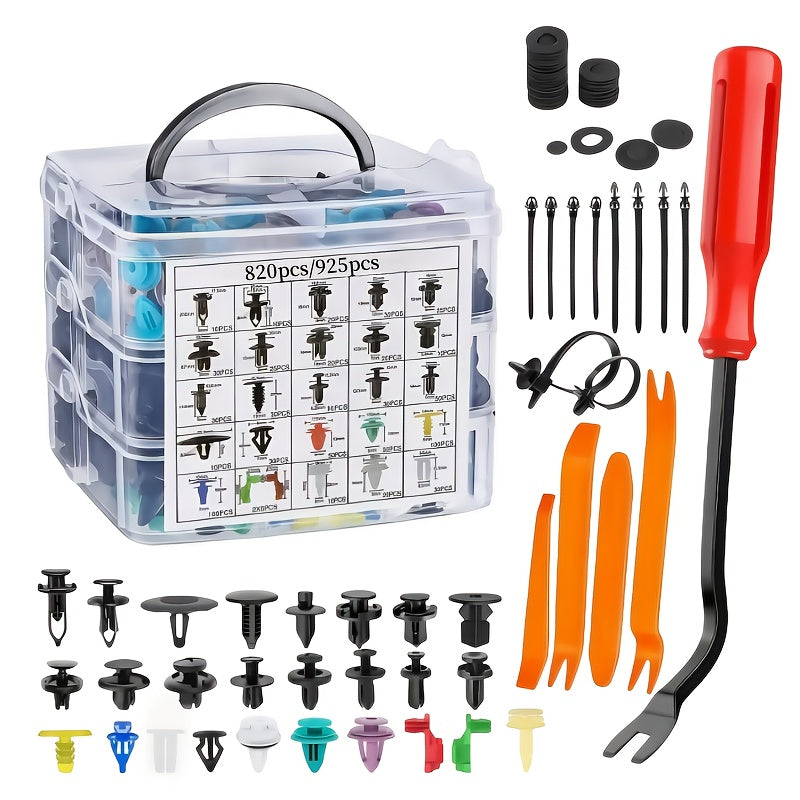 Car Repair Clips 26 Sizes 820Pcs PP Plastic Fasteners Auto Car Accessories