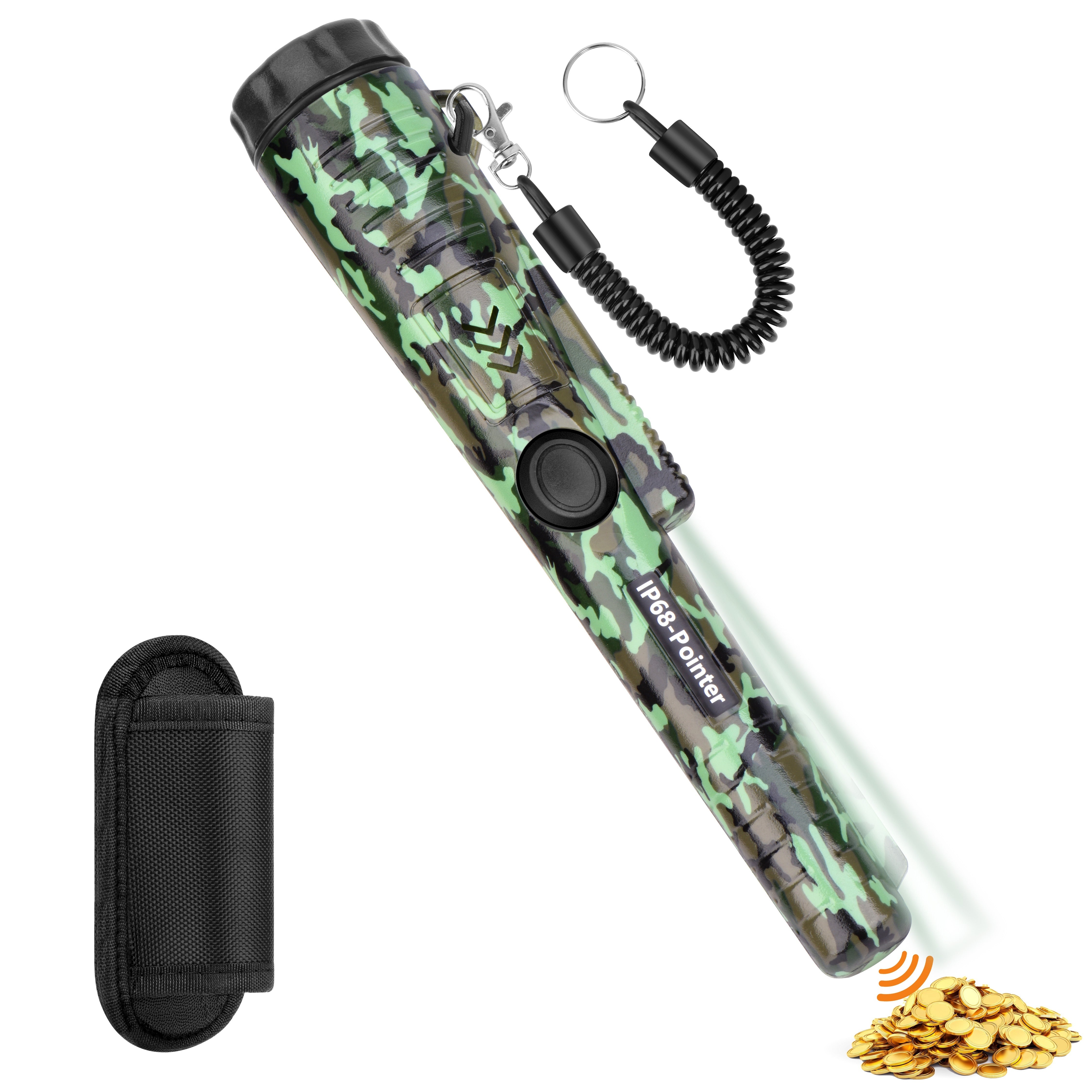 Handheld Metal Detector Pinpointer with 360° High Sensitivity Portable Sand Shovel Battery Powered