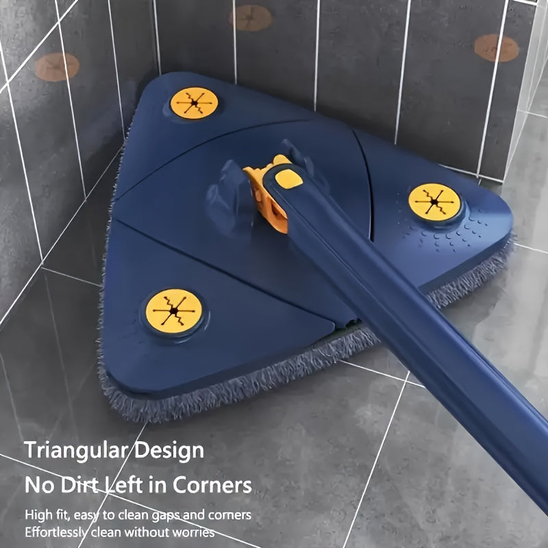 360° Rotating Triangle Mop Set with Self-Wringing System for Wet and Dry Floor Cleaning