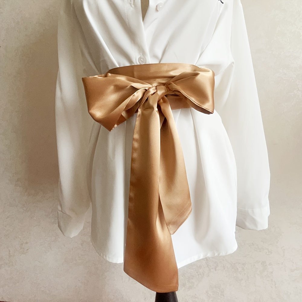 Женский сатиновый корсетный пояс с бантом, широкий пояс и детали корсета