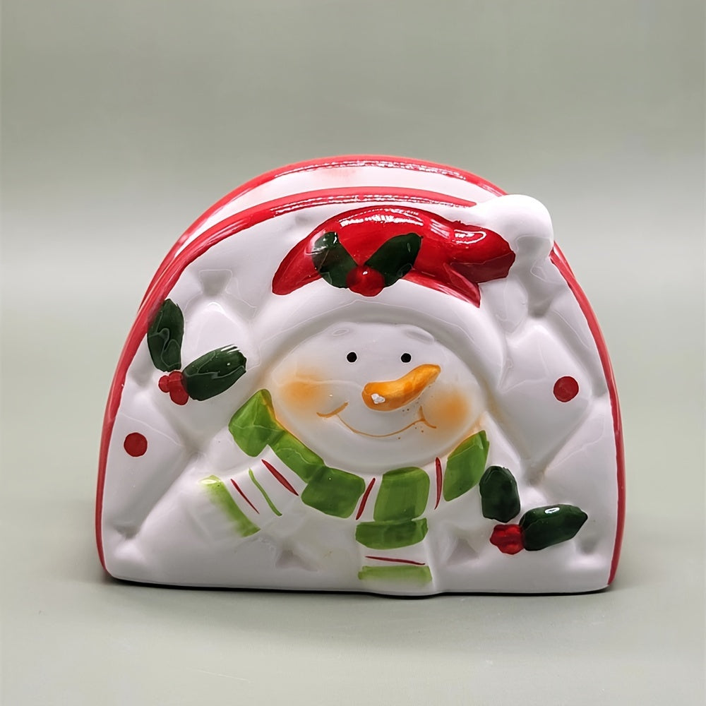 Decorative Ceramic Tissue Holder Santa Snowman Holiday Home Hotel Restaurant