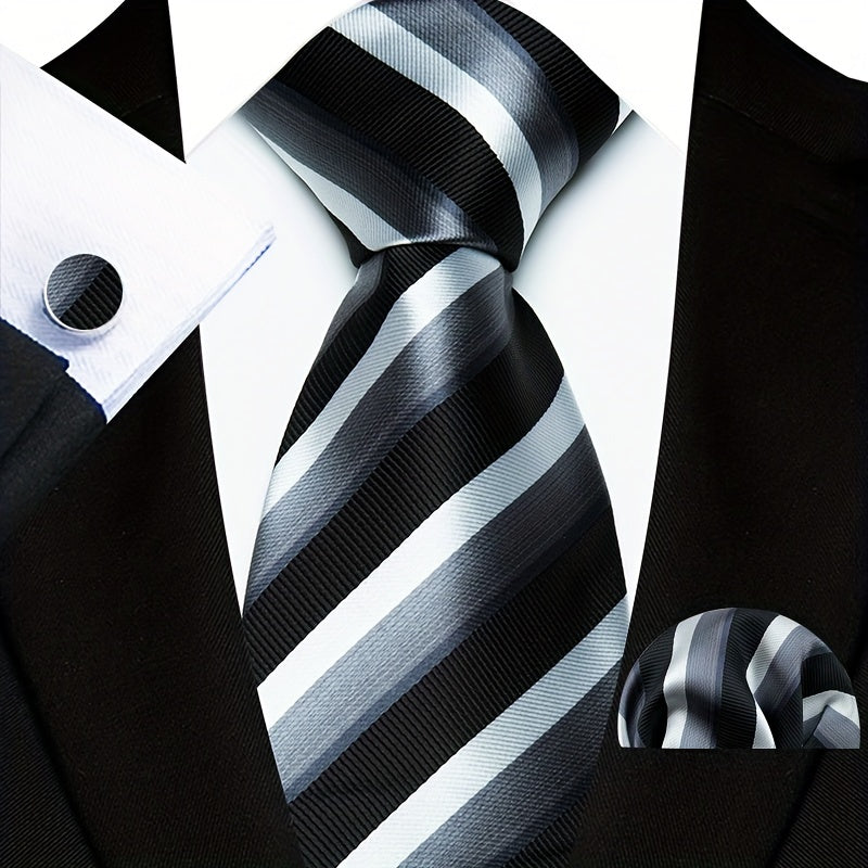 Мужской набор аксессуаров для моды: галстук, носовой платок, запонки для подарка