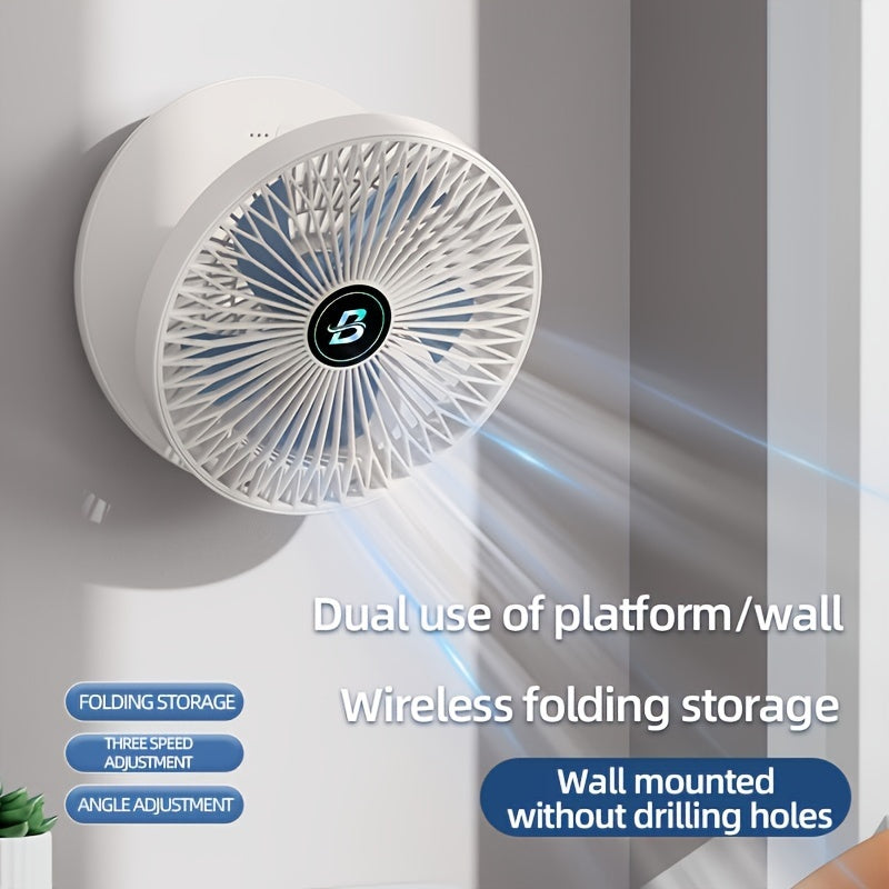 Jim, Kuchli USB Ventilyatori - Uy, Ofis va Yotoqxona uchun Ko'p Maqsadli Dizayn - Devorlarga O'rnatilishi yoki Stol ustida Ishlatilishi Mumkin - Ichki va Tashqi Foydalanish Uchun Mos, Havo Aylanishi Xususiyati Bilan