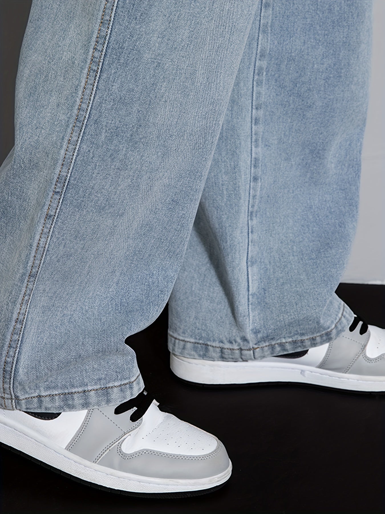 Мужские широкие джинсы с шнурком на поясе, свободный крой, уличная мода, стиль хип-хоп