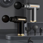 Pistola de masaje fascia con 4 cabezales, motor sin escobillas de 6 velocidades para alivio y recuperación muscular