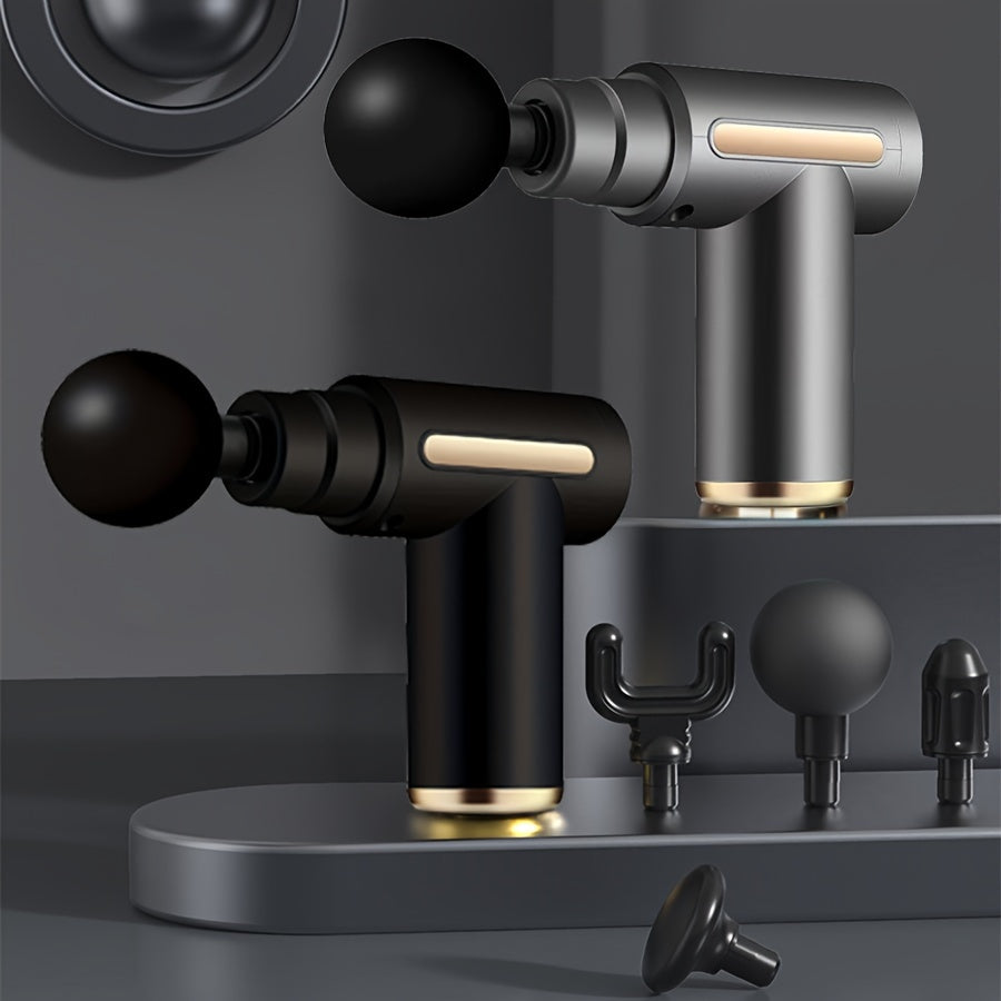 1 dona Fascia Massager Gun, 4 ta almashtiriladigan massaj boshliqlari, 6 tezlik rejimi sozlamasi va mushaklarni bo'shatish va sport tiklanishi uchun jim brushless motor bilan.