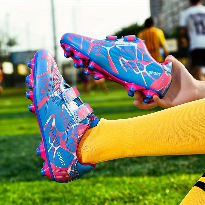 Yigitlar uchun futbol poyabzali, tutqich va velcro bilan, sirpanishga qarshi, nafas oladigan futbolkalar, ochiq havoda o'ynash uchun