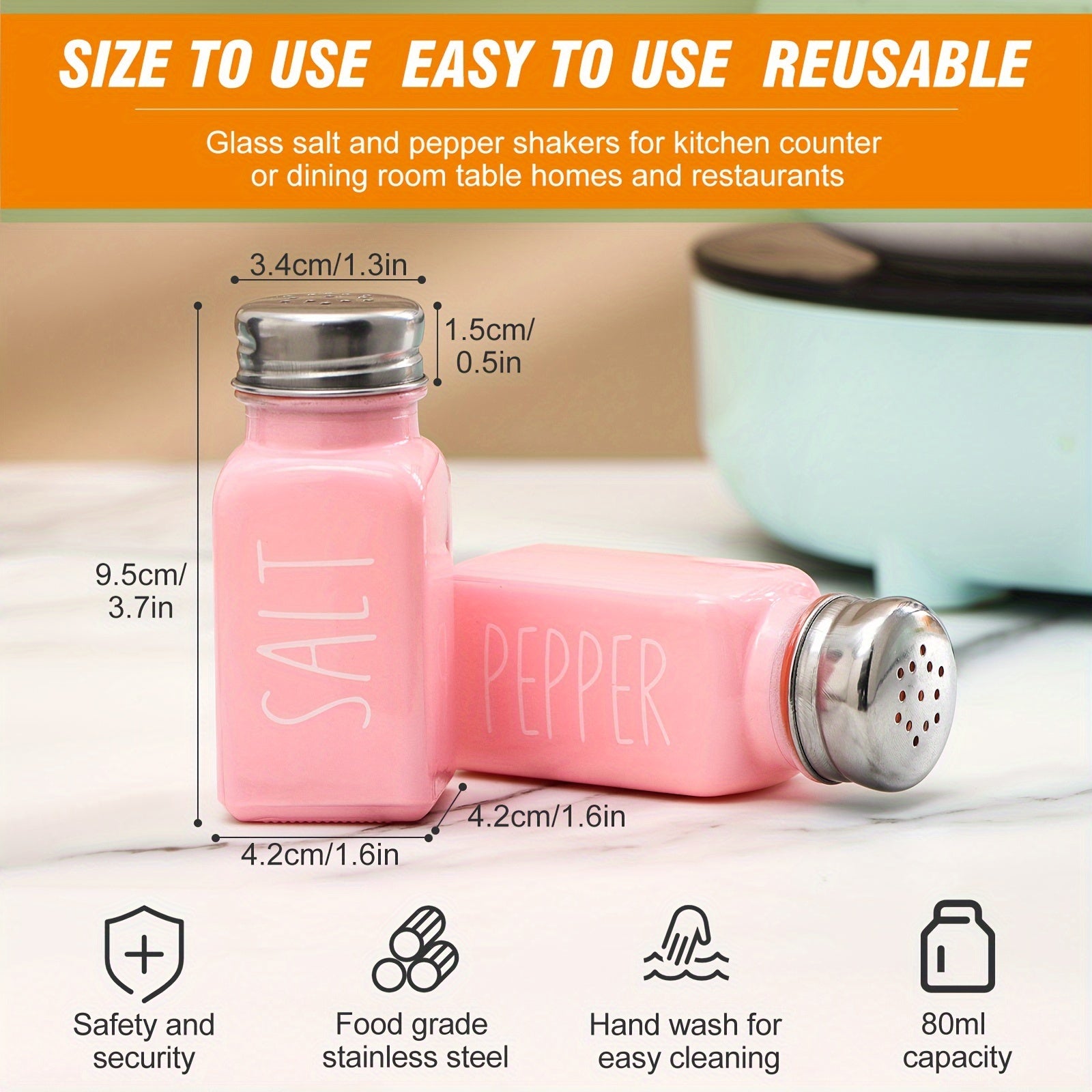 Ceramic Salt and Pepper Shakers Set for Kitchen and Outdoor Use