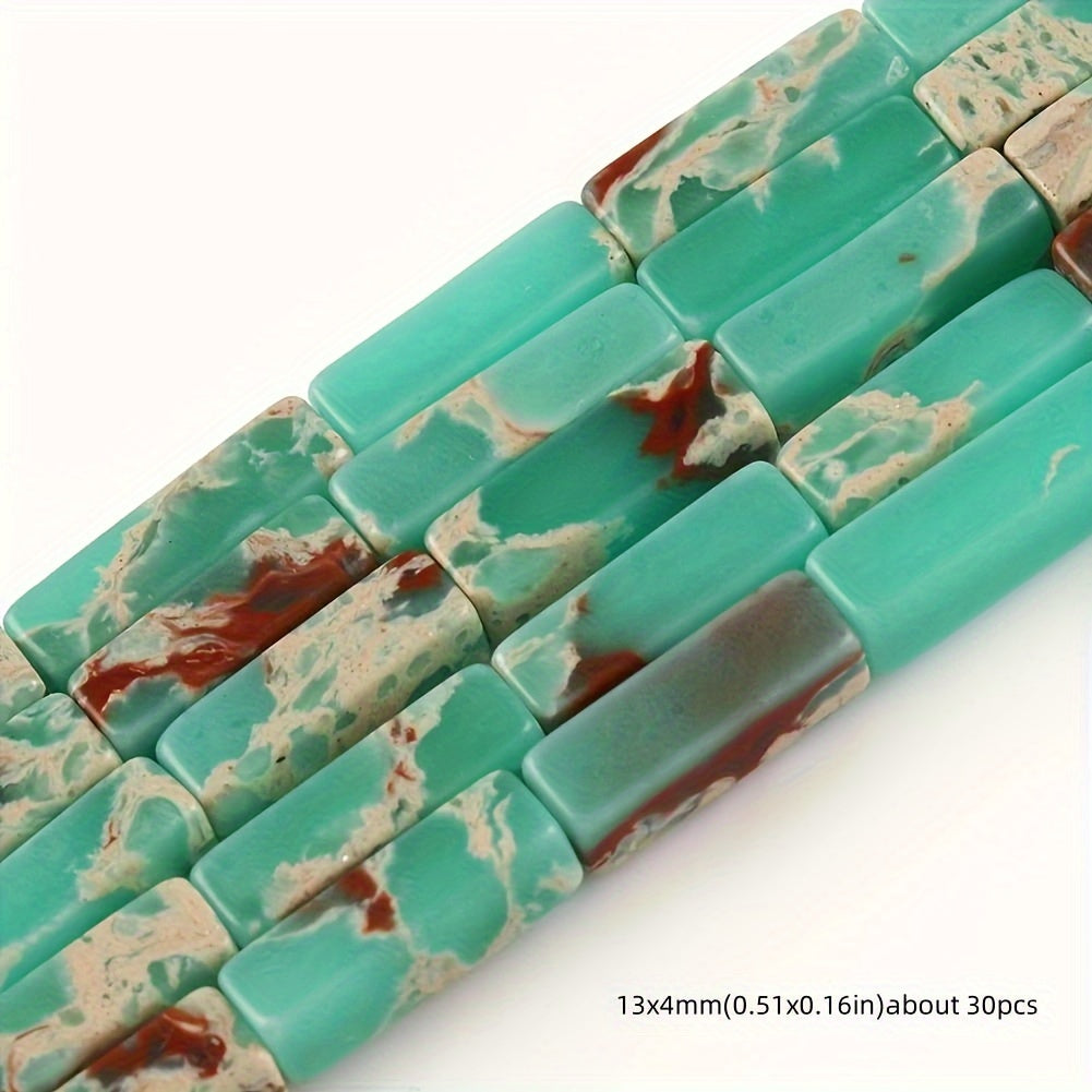 Natural Stone Jasper and Shoushan Beads Set for Jewelry Making Multicolor Cylindrical