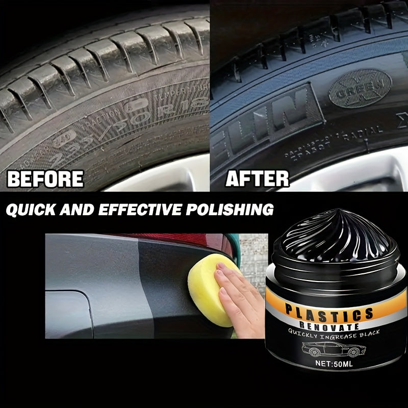 универсальный восстанавливающий паста для шин и пластика для автомобиля черный глянец для внешних и внутренних работ