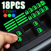 18pcs Luminous Car Stickers Self-Adhesive Night Vision Window Decals