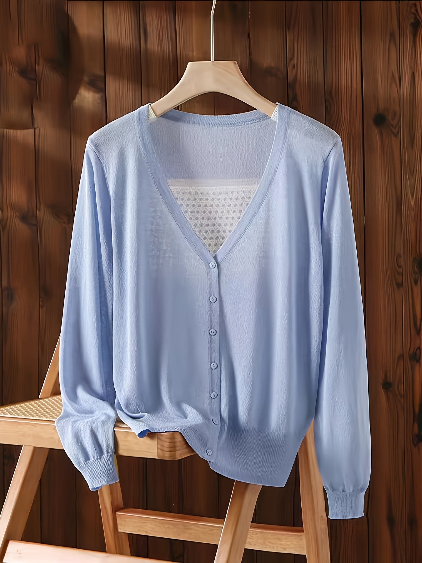 Кардиган женский большого размера с легким V-образным вырезом для летних платьев и юбок