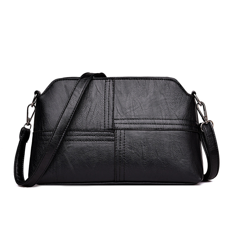 Women's Black PU Crossbody Bag with Wallet Feature