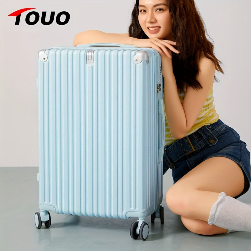 Zamonaviy, keng qoplangan, burchaklarni himoya qiluvchi, yashirin tutqichlar, USB porti, aylanuvchi g'ildiraklar va kombinatsion qulfi bo'lgan oltin rangli qattiq yukxona bir nechta o'lchamlarda. Xavfsiz, modali, jim va