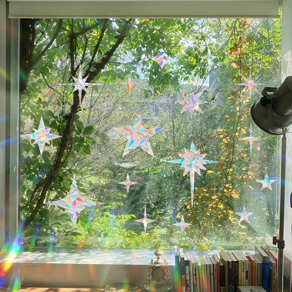 Star-Shaped Cloud Window Clings Anti-Collision Bird-Safe Glass Decals