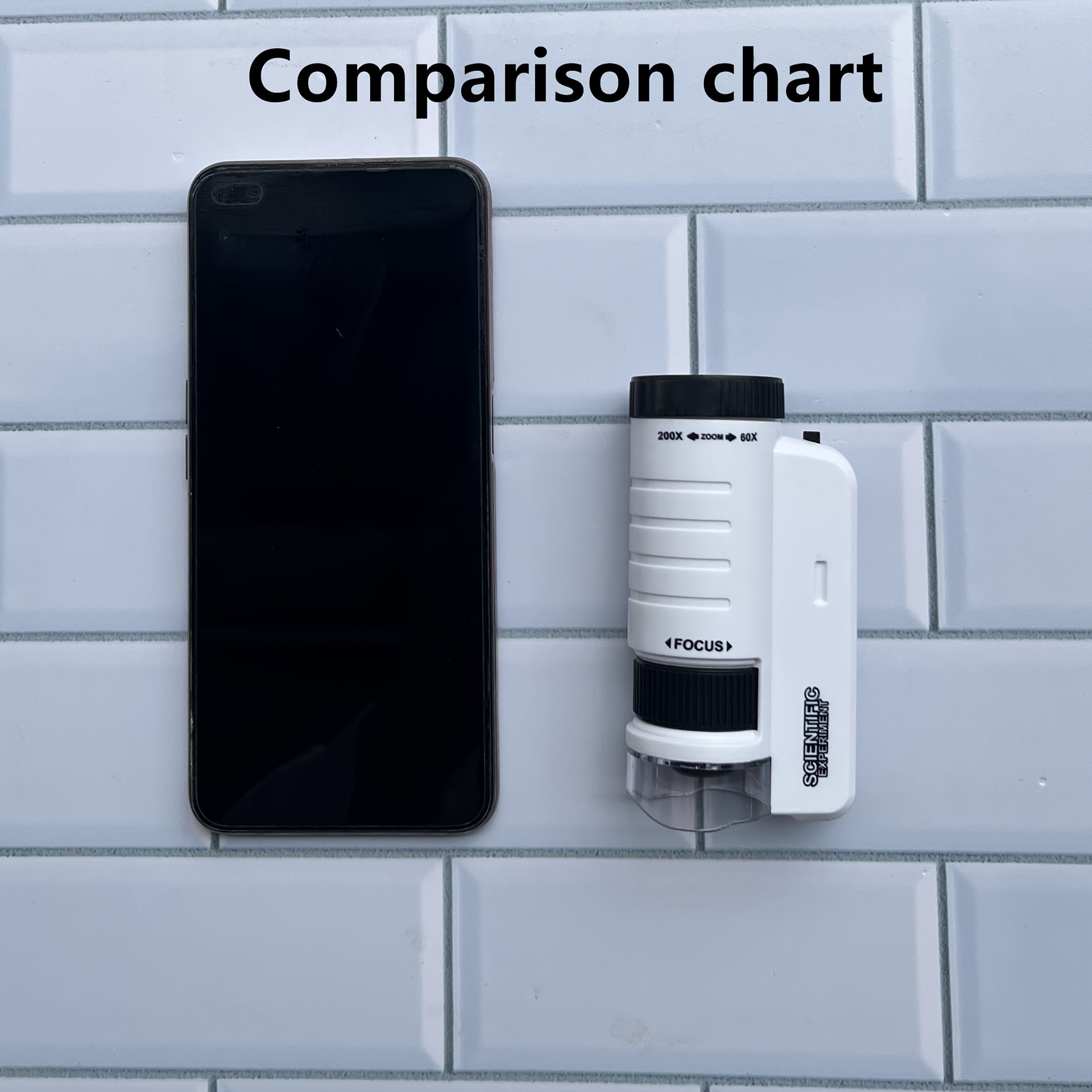 Mini microscopio de juguete con luz LED 60X-200X para exploración al aire libre de niños