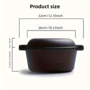 Cast Iron Skillet and Dutch Oven Set 25.98cm Pre-Seasoned for Frying Baking Camping