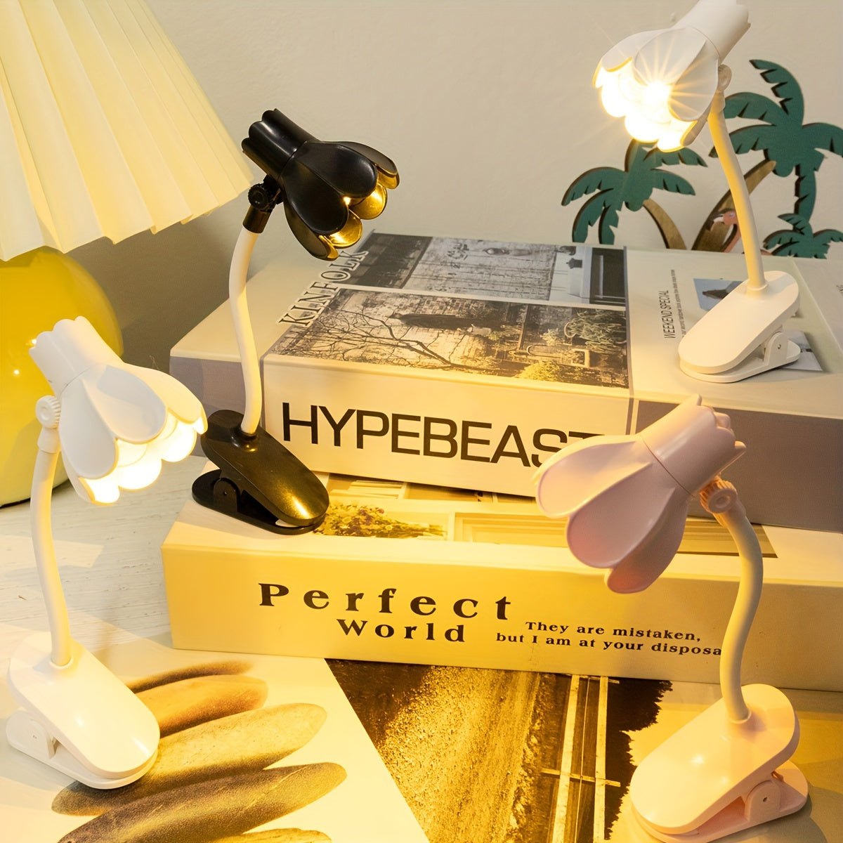 Petal-Shaped LED Desk Lamp Mini Decorative Reading Light for Home Office