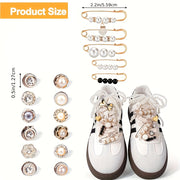 Unisex Shoe Charm Set with Bowknots and Jewelry Accents for Sneakers