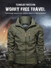 Men's Windproof Hooded Windbreaker Jacket for Outdoor Sports and Hiking