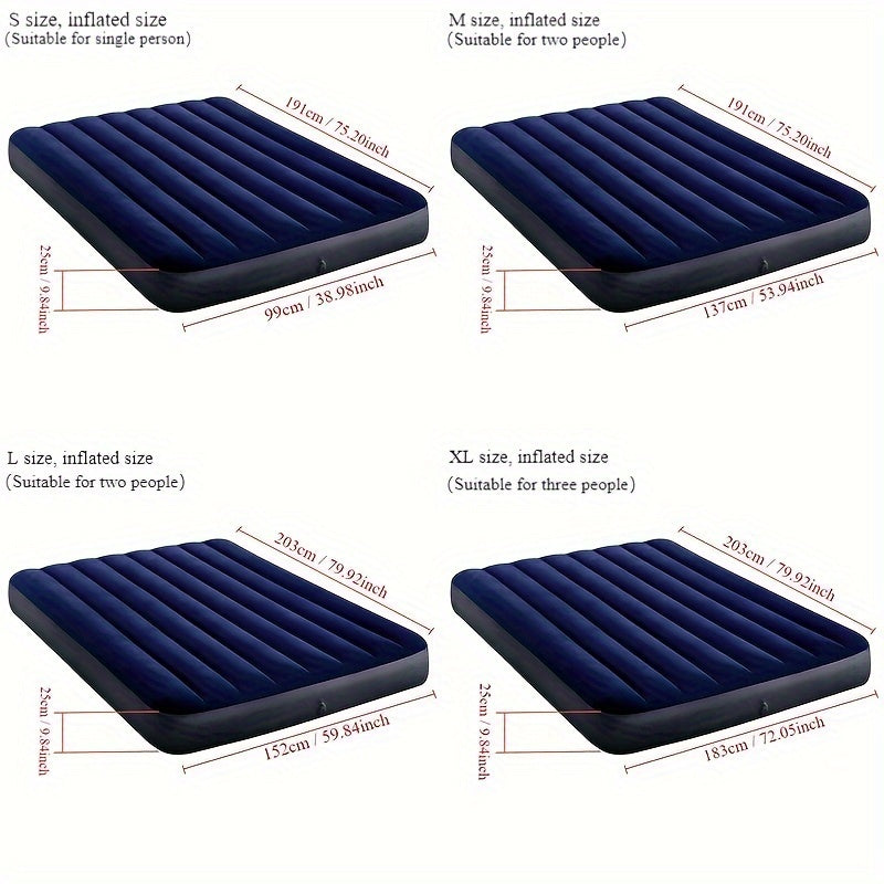 Inflatable Air Mattress Waterproof PVC Nylon for Camping Hiking Office Naps Blue