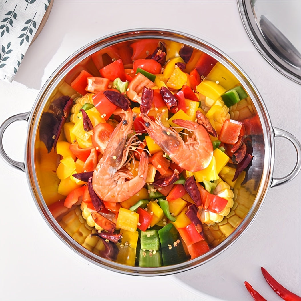Stainless Steel Hot Pot and Sauté Pan Set, Durable, Versatile Cooking Tools
