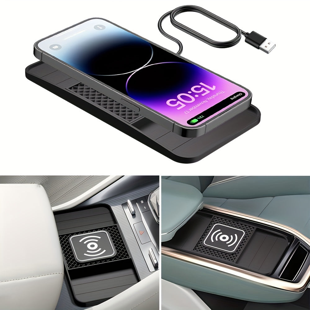 15W Wireless Car Charger Pad Fast Charging Qi Compatible with iPhone and Samsung