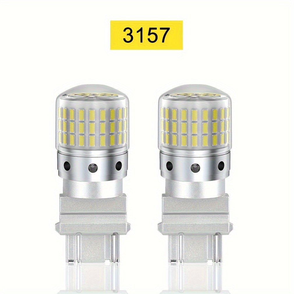 2 Pack LED Car Turn Signal and Reverse Bulbs White 1156 7440 3157 P21W