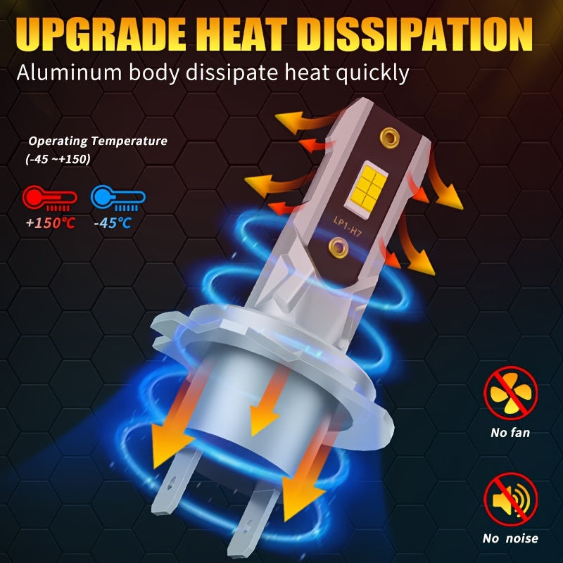 Bombillas de faro LED H7 90W 18000LM Luz blanca para coche, enchufar y listo