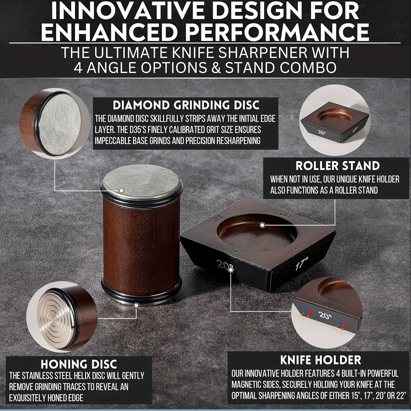 Комплект точилок для ножей с алмазными дисками, регулируемый угол, карманное использование