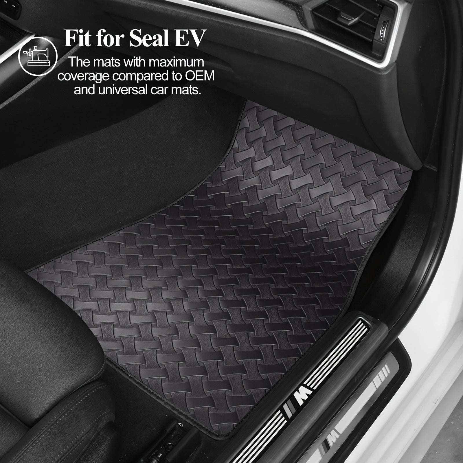 Универсальные нескользящие износостойкие коврики для пола автомобиля черные с текстурой, прочная защита