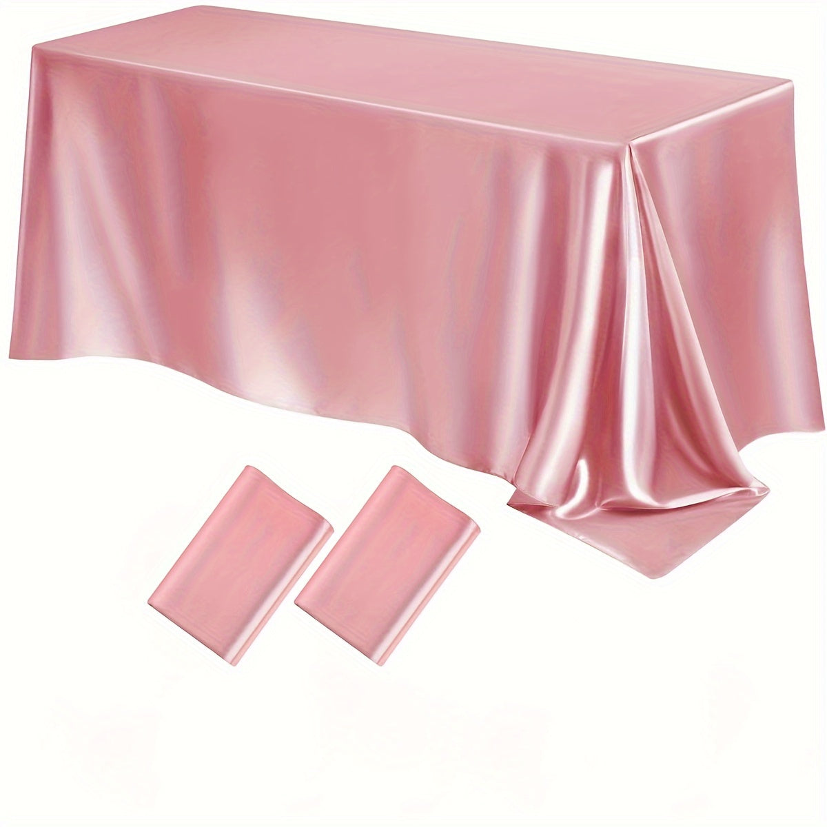 Satin Tablecloths 2-Pack Rectangular Polyester 259x147 cm for Weddings Parties