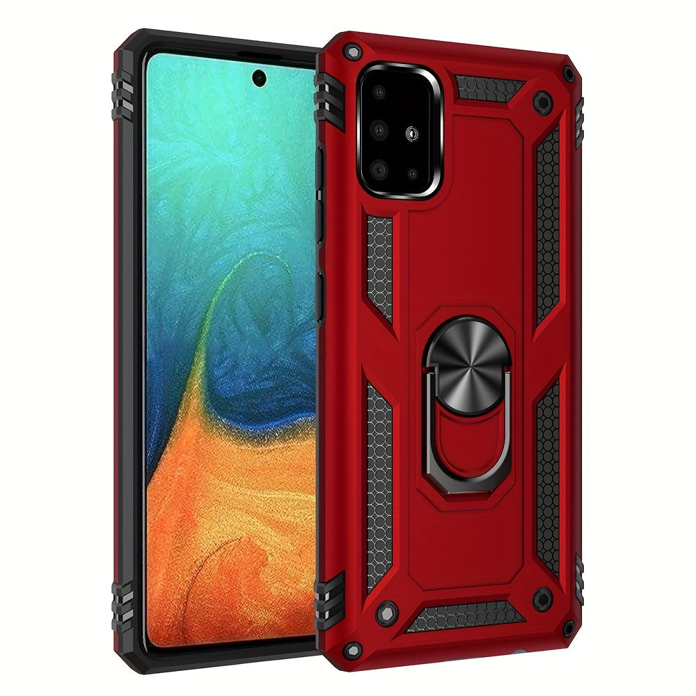 Shockproof Phone Case for Samsung Galaxy A Series with Ring Kickstand and Air Cushion Protection
