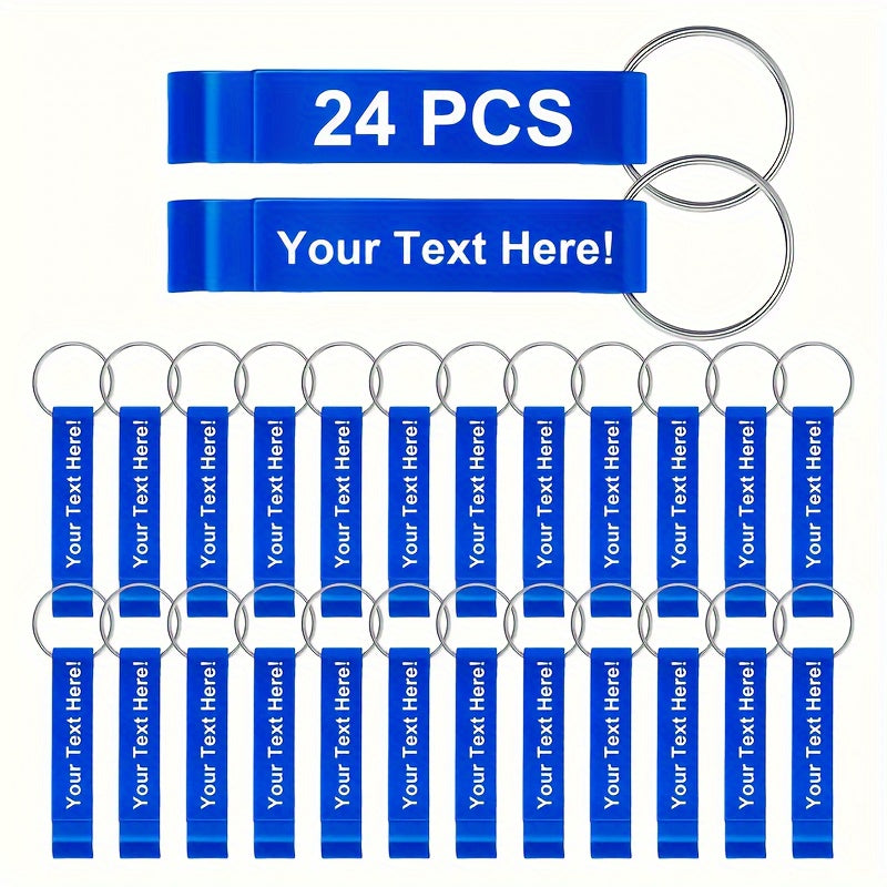 Customizable Metal Bottle Opener Keychains 24-Pack with Engraving Durable Lightweight Gifts
