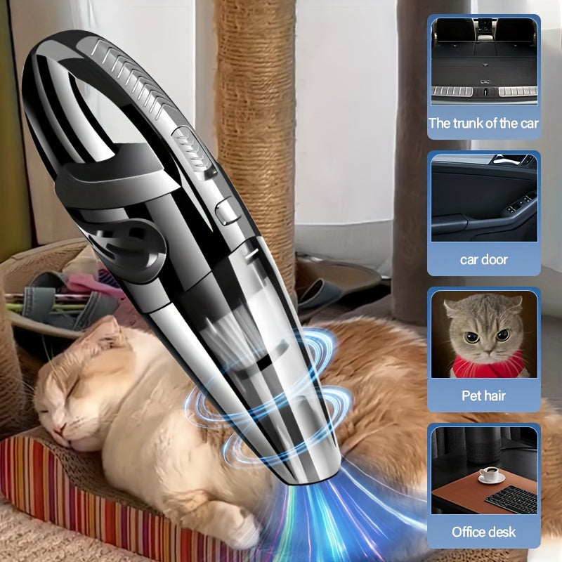 Kuchli so'rish quvvati, zaryadlanadigan batareya, avtomobillar va uylar uchun nam/quruq imkoniyatlari bilan portativ qo'l vakuumi. U uy hayvonlari sochlari va changni osonlik bilan bartaraf etishi mumkin. Bir nechta aksessuarlar va