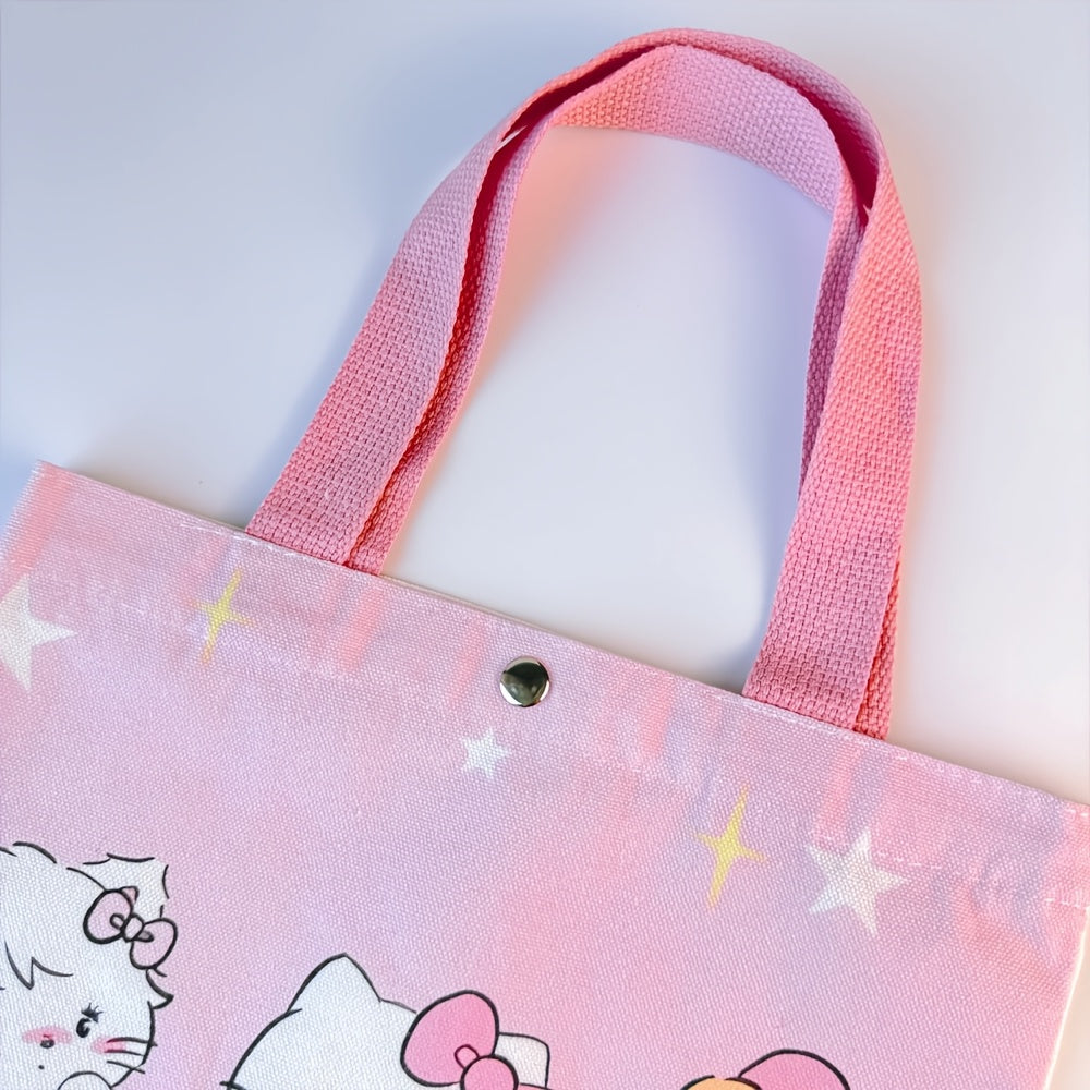 Hello Kitty Animal Print Canvas Travel Bag with Tassel and Buckle Closure
