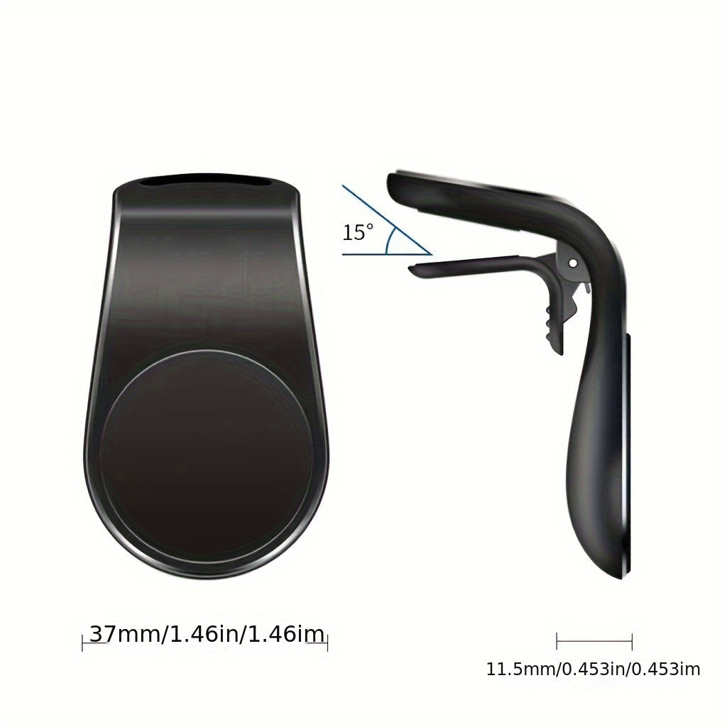 L-Shaped Magnetic Car Phone Mount Aluminum Alloy Dashboard Holder for Smartphones