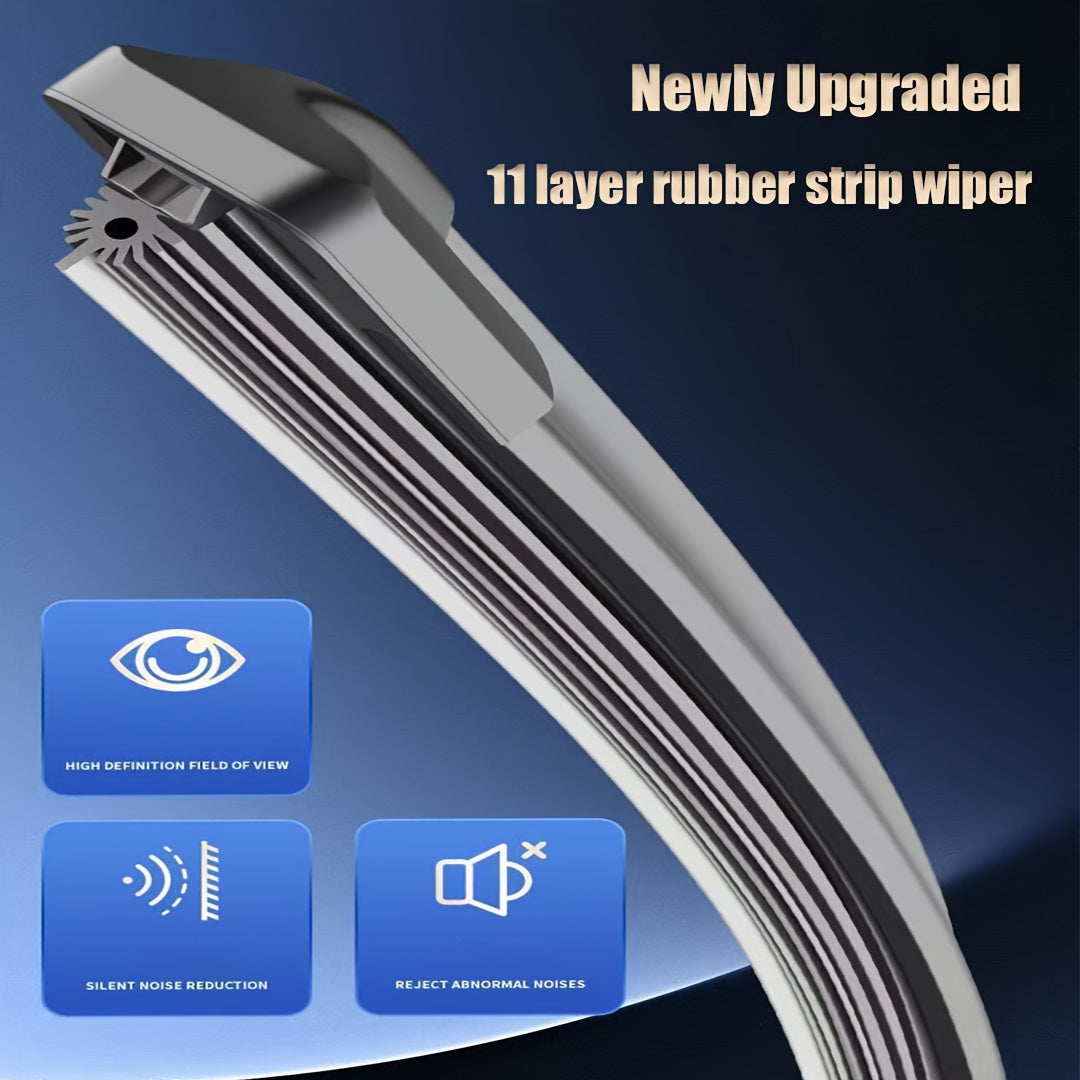 Universal Car Windshield Wiper Set 11-Layer Rubber Durable Silent Sizes 35.56cm-71.12cm