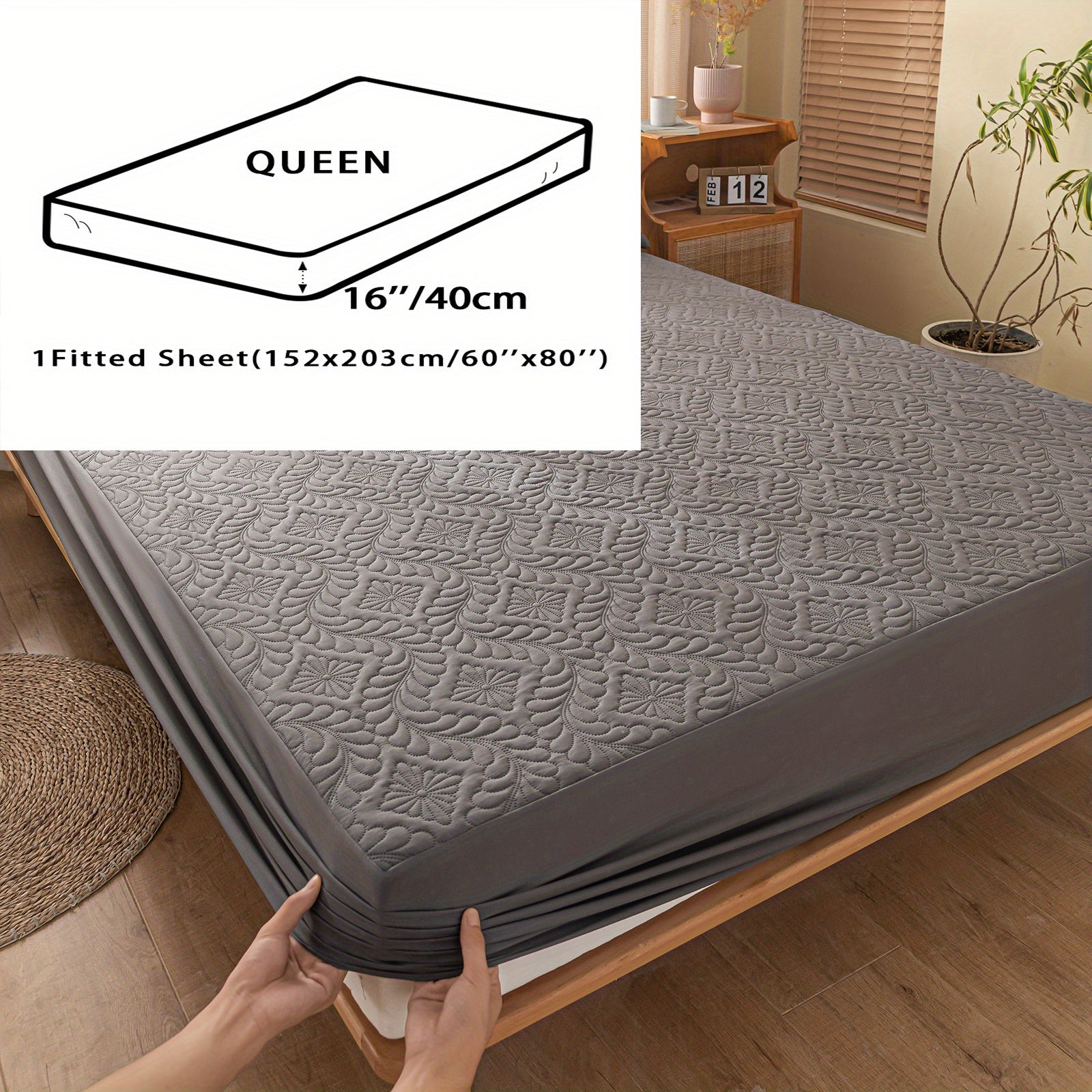 Set of 2 Waterproof Mattress Protector Pillowcases 3D Air Bamboo Breathable Soft