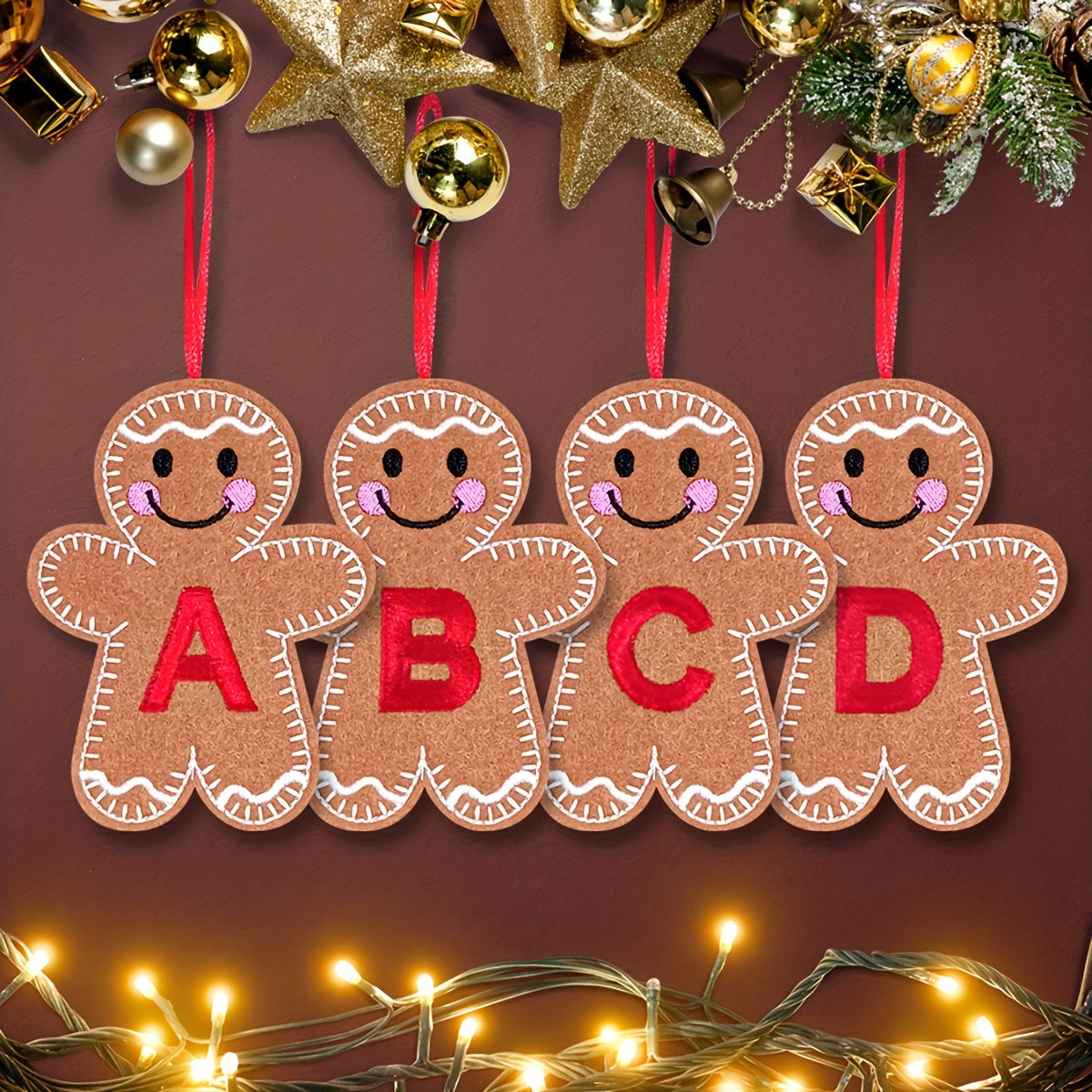 Fabric Gingerbread Man Christmas Ornament for Home and Kitchen Decoration