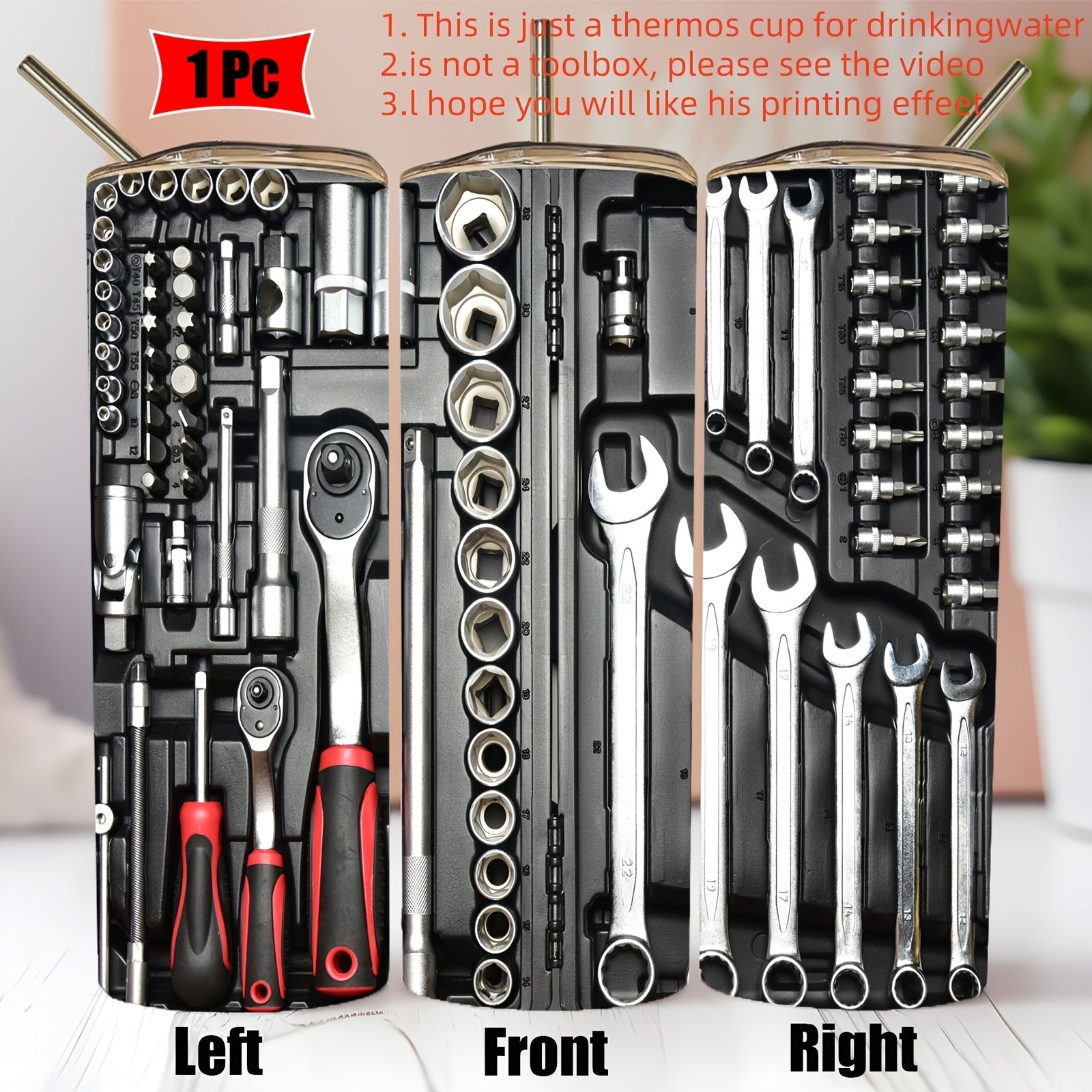 Nerjaveyka po'latdan yasalgan avtomobil kubogi - 20oz, asboblar qutisi dizayni, ikki qavatli vakuum izolyatsiyalangan qopqoq bilan - Ota-onalar va do'stlar uchun mukammal sovg'alar, sayohat uchun ideal