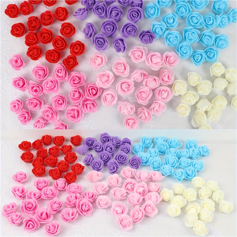 Artificial Red Rose Heads for Valentine's Day Wedding Decor and Gift Accessories 100 Pieces