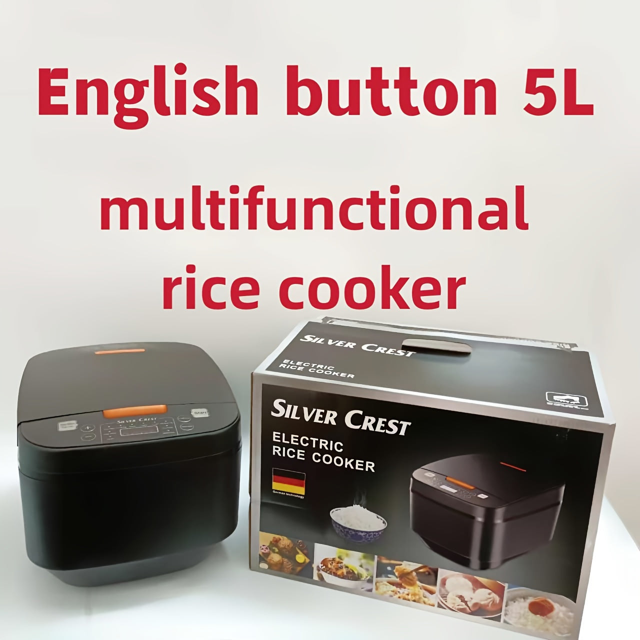 5 Liter Digital Touch Rice Cooker Stainless Steel Non-Stick Keep Warm